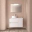 Mueble de baño Noja suspendido 2 cajones con 1 puerta sobre encimera 85 cm white satin de Salgar